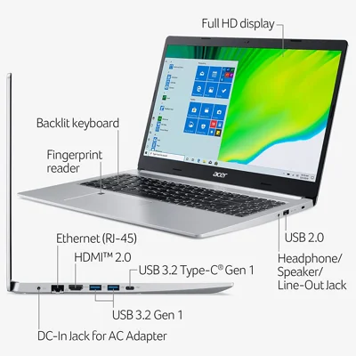 Acer Aspire 5 A515-46-R14K Slim Laptop | 15.6" Full HD IPS | AMD Ryzen 3 3350U Quad-Core Mobile Processor | 4GB DDR4 | 128GB Laptops NVMe SSD | WiFi 6