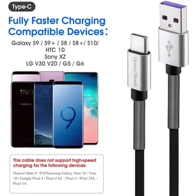 [3Pack 6ft]Compatible with Samsung Galaxy S9 S10 S8 Plus Charger Cord(3A Fast Charging), TPE USB C Type Charger Cable,USB A to Type C