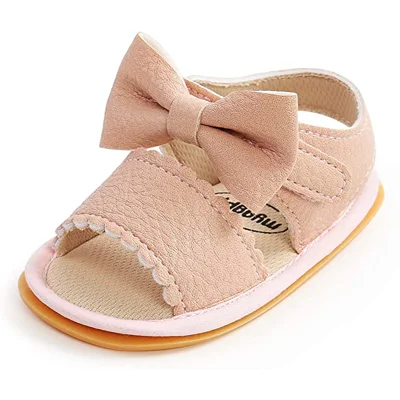 SOFMUO Baby Girl Sandals Bowknot Soft Infant Girls Princess Dress Summer Walking Shoes