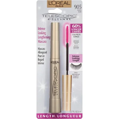 L'Oreal Paris Makeup Telescopic Original Lengthening Mascara, Black, 0.27 Fl Oz (1 Count)