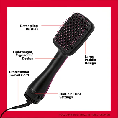 Revlon One-Step Hair Dryer and Styler | Detangle, Dry, and Smooth Hair, (Black)