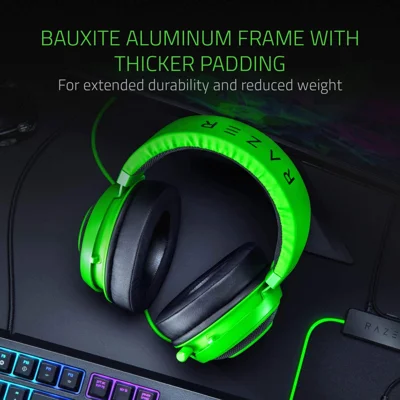 Razer Kraken Gaming Headset: Lightweight Aluminum Frame, Retractable Noise Isolating Microphone, For PC, PS4, PS5, Switch, Xbox One, Xbox Series X &