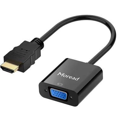 HDMI to VGA, Moread Gold-Plated HDMI to VGA Adapter (Male to Female) for Computer, Desktop, Laptop, PC, Monitor, Projector, HDTV, Chromebook, Raspbe
