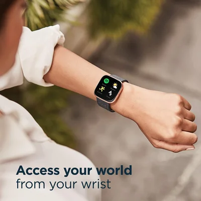 Fitbit Versa 2 Health and Fitness Smartwatch with Heart Rate, Music, Alexa Built-In, Sleep and Swim Tracking, Black/Carbon, One Size (S and L Bands