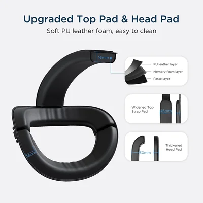 KIWI design Head Strap for Oculus/Meta Quest 2 Accessories Elite Strap for Enhanced Support and Comfort in VR
