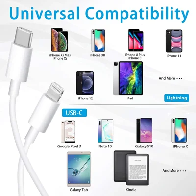 iPhone Fast Charger Cable, 【Apple MFi Certified】Apple iPhone Charging Cord 2-Pack 6.6ft USB Type C to Lightning Cable for iPhone 13/12/