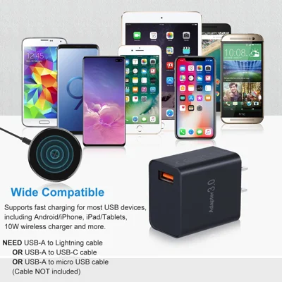 Quick Charger 3.0 Wall Charger, OKRAY 2-Pack 18W QC Fast Charging 3.0 USB Charger Power Adapter Wall Plug Compatible iPhone/iPad, Samsung Galaxy S10