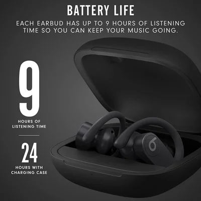 Powerbeats Pro Wireless Earbuds -Apple H1 Headphone Chip,Class 1 Bluetooth Headphones,9 Hours of Listening Time,Built-in Microphone - Black