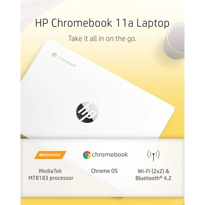 HP Chromebook 11-inch Laptop - Up to 15 Hour Battery Life MediaTek MT8183 - 4 GB RAM - 32 GB eMMC Storage -11.6-inch HD Display 2020 Model,Snow White)
