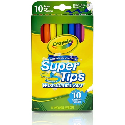 Crayola Super Tips Markers , Washable Markers , 10Count , Assorted