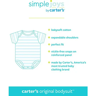 Simple Joys by Carter's Baby Unisex Babies' Short-Sleeve Bodysuit, Pack of 8