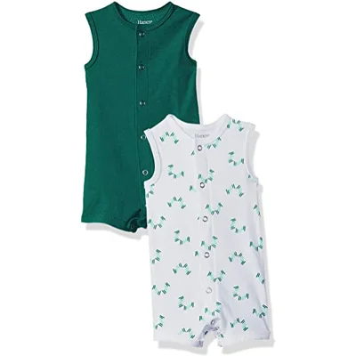 Hanes Ultimate Baby Flexy 2 Pack Sleeveless Rompers