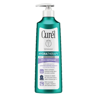 Curél Hydra Therapy, Itch Defense Moisturizer, Wet Skin Lotion, 12 Ounce, with Advanced Ceramide C..