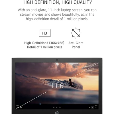HP Chromebook 11-inch Laptop - Up to 15 Hour Battery Life MediaTek MT8183 - 4 GB RAM - 32 GB eMMC Storage -11.6-inch HD Display 2020 Model,Snow White)