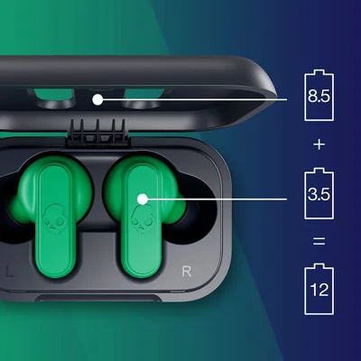 Skullcandy Dime True Wireless in-Ear Earbuds - Dark/Green