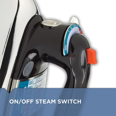 BLACK+DECKER Classic Steam Iron, F67E,White/Black,10.5" x 16.3" x 6.6"