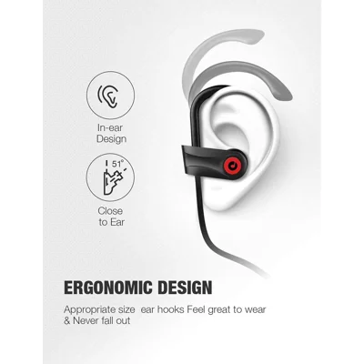 Wireless Headphones, Otium Bluetooth Running Headphones Sports Earbuds, IPX7 Waterproof Stereo Earphones for Gym Running 10 Hours Playtime