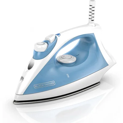 BLACK+DECKER Steam Iron with Pivoting Cord, Nonstick Soleplate, Blue, F210