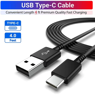 Adaptive Fast Charger Kit with USB Type C Charger Cable Cord (4ft) Compatible with Samsung Galaxy S21/S21 Ultra/S20/S20 Plus/S8/S8 Plus/S9/S9 Plus/S