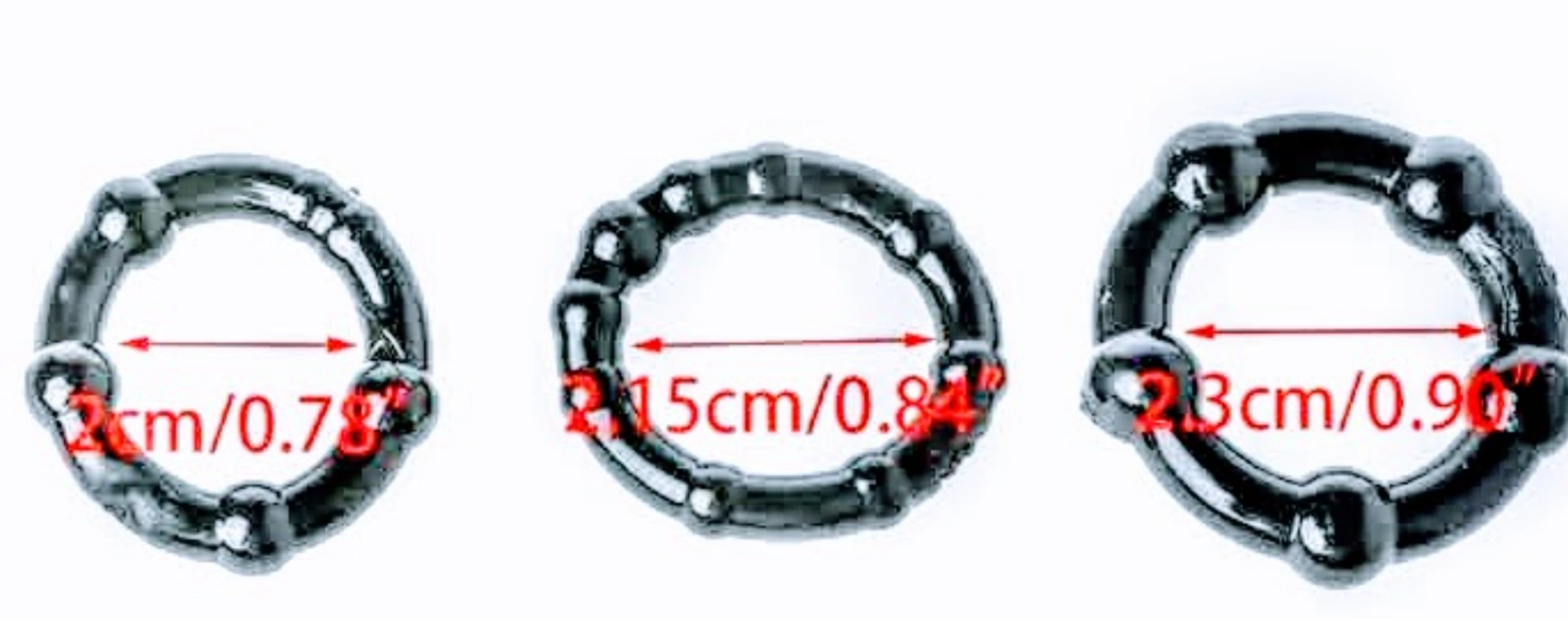 ❤3 x Black Beaded💋Non-Vibe❤Cock Rings💋