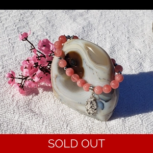 Ganesha Strawberry Quartz Bracelet