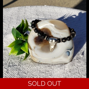 Black Tourmaline & Raven Skull Bracelets