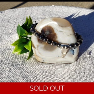 Hematite & Black Onyx Raven Bracelet