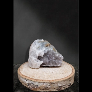 Galaxy Amethyst With Huge Chunk Of Calcite Growth Galaxy Amethyst With Huge Chunk Of Calcite Growth