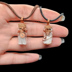Satin-spar Selenite Mini Jar Necklace
