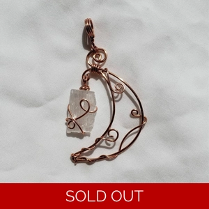 Satin-spar Selenite Crescent Moon Pendant