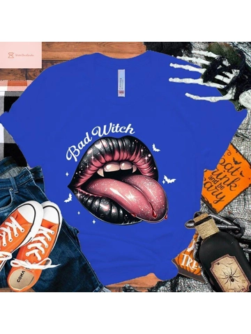 Halloween Bad Witch Print T-Shirt