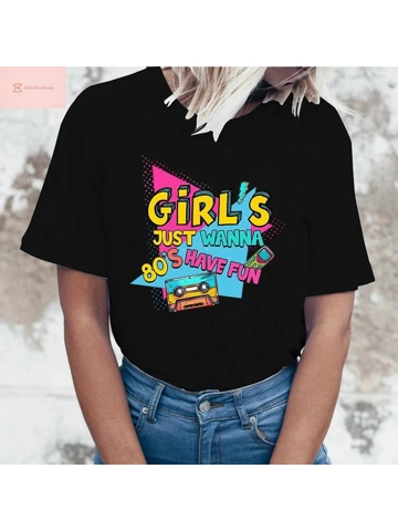80s Retro Fun Graphic T-Shirt for Women
