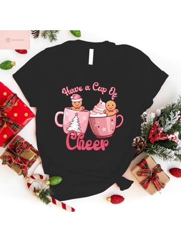 Casual Christmas Cheer Print T-Shirt