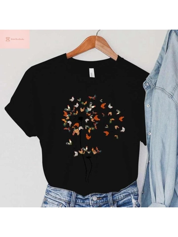 Dandelion Chicken Print Summer Tee