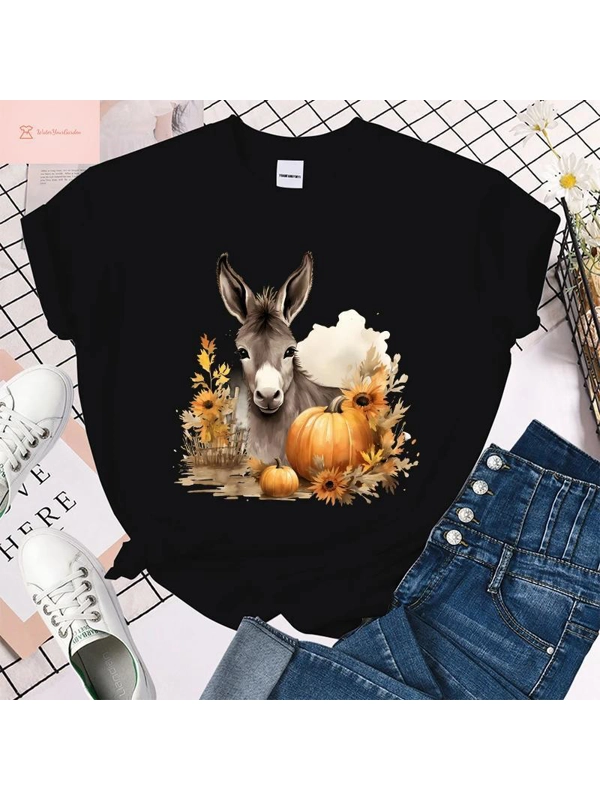 Premium Fall Donkey Pumpkin T-Shirt