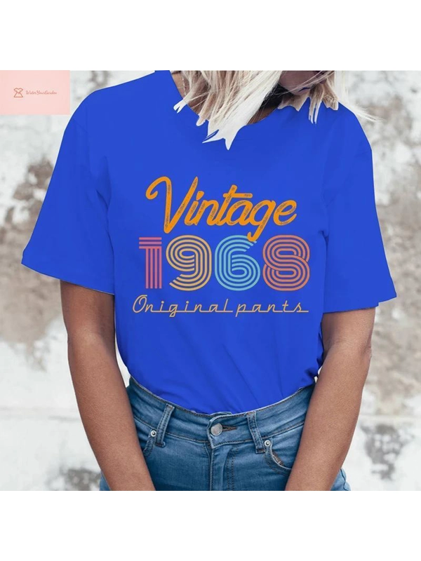 Vintage Casual Womens Short Sleeve Top