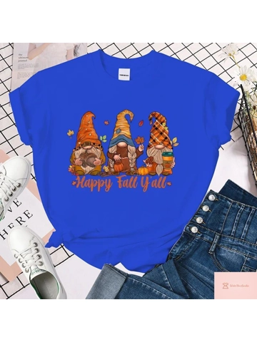 Happy Fall Womens Printed Loose T-Shirt