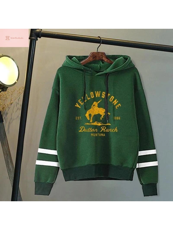 Casual Yellowstone Print Pullover Hoodie