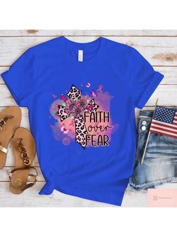 Breast Cancer Awareness Faith Over Fear Tee