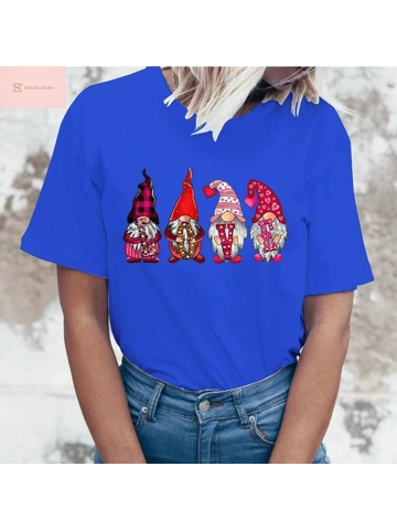 Valentines Day Gnome Print T-Shirt
