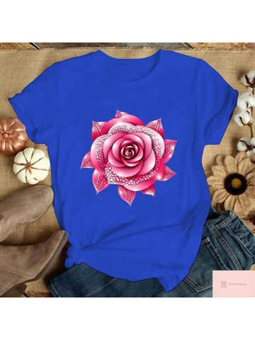 Casual Flower Print Graphic T-Shirt