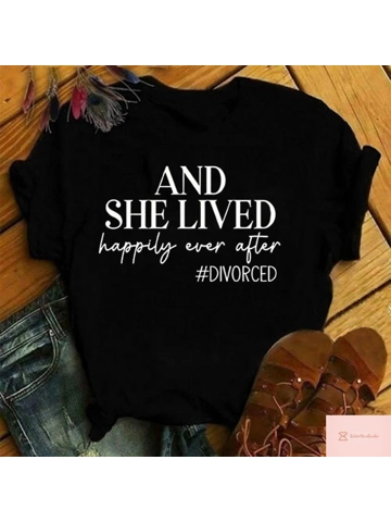 Divorce Print T-Shirt for Women