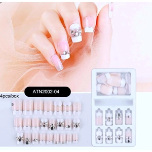 Sliver Line French Tips Press On Nails