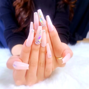 Rhinestones Ballerina Press On Nails