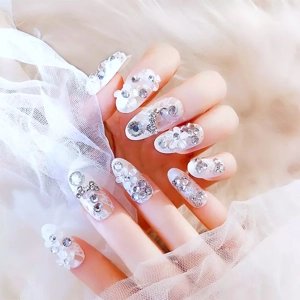3D Acrylic Flower design Press On Nails