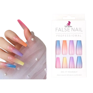 Acrylic Style Gradient False Nail XL 24 Pcs