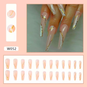 Acrylic False Luxury Nude Nails 24pc