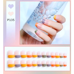 Jump colours french style press on gel nail tips P135
