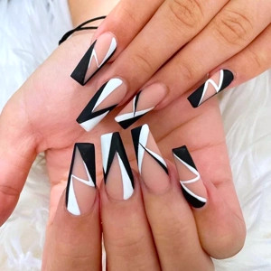 Black & White Ballerina Press On Nail