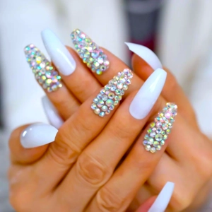 Acrylic Style White Press On Nails